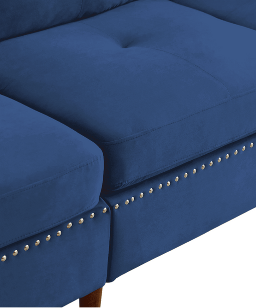 Glossy Sectional Suede Sofa Set With Ottoman - Oak Inside