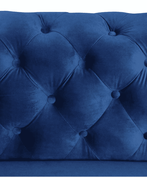 Dollo Chesterfield Suede Tufted Sofa Set - Oak Inside