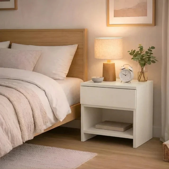 Compact Nightstand for Bedroom Solid Wood Side table