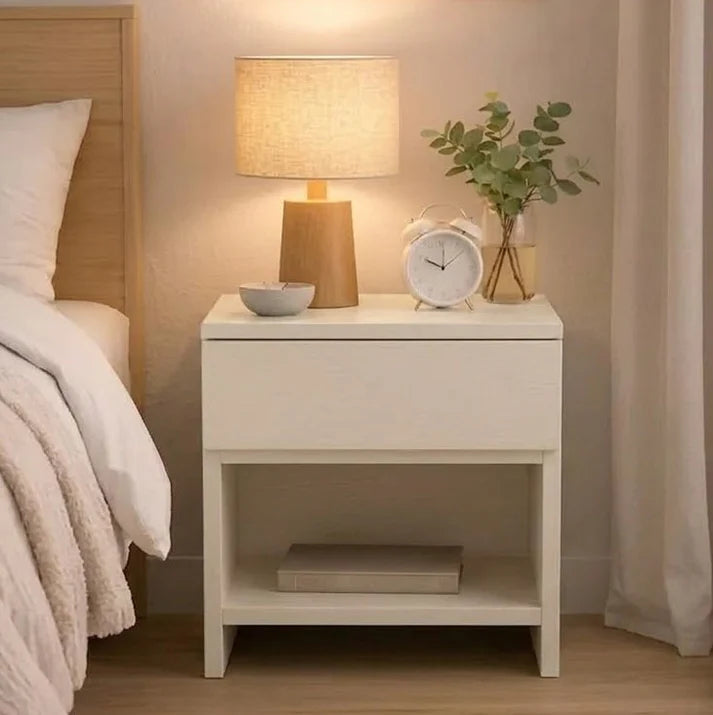 Compact Nightstand for Bedroom Solid Wood Side table