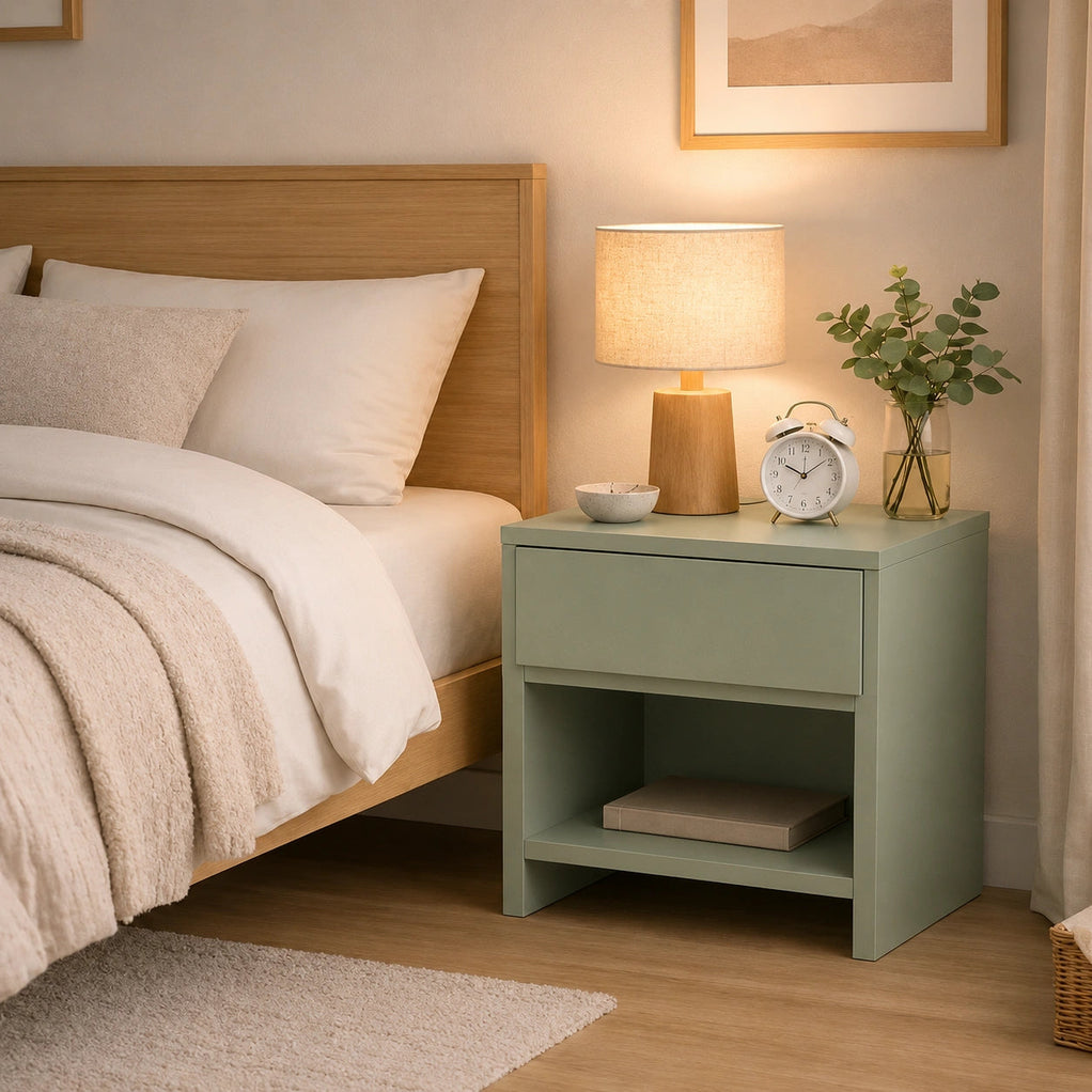 Compact Nightstand for Bedroom Solid Wood Side table