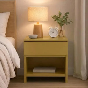 Compact Nightstand for Bedroom Solid Wood Side table