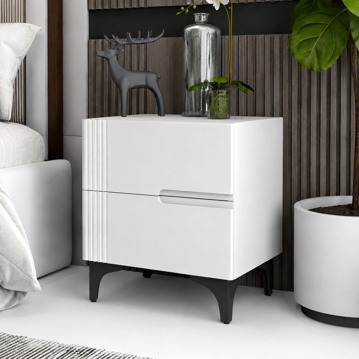 Contemporary Solid Wood Side Tabel For Bedroom