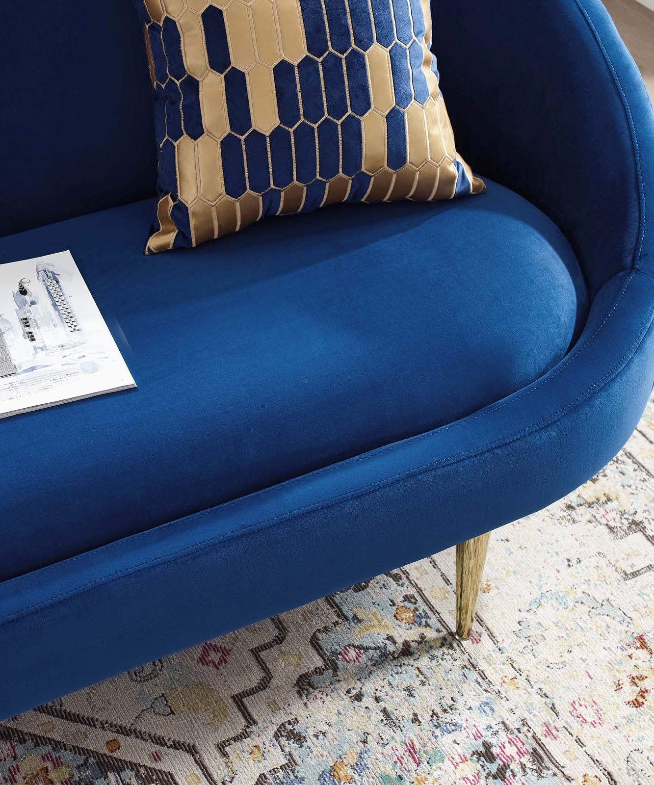 Subline Luxury Mid-Century Sofa In Suede