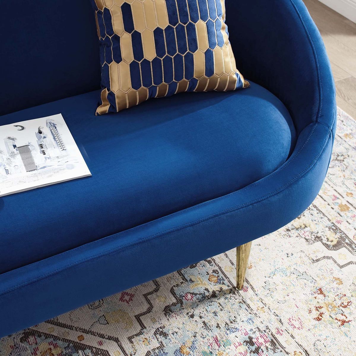 Subline Luxury Mid-Century Sofa In Suede