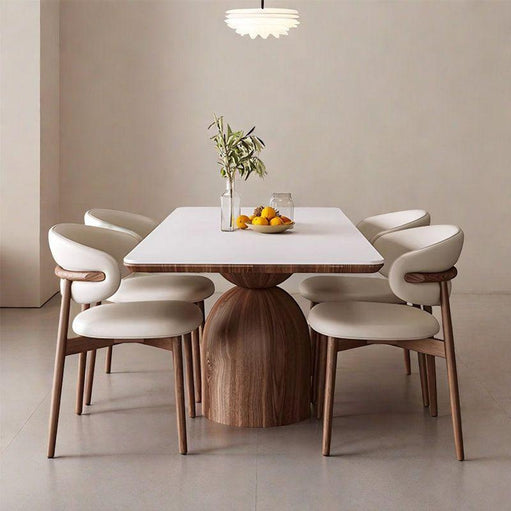 European Square Premium Teak Wood Dining Table Set in Natural Color
