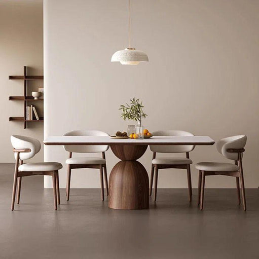 European Square Premium Teak Wood Dining Table Set in Natural Color