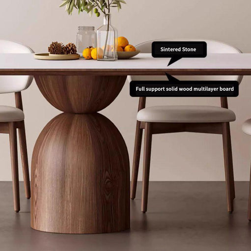 European Square Premium Teak Wood Dining Table Set in Natural Color