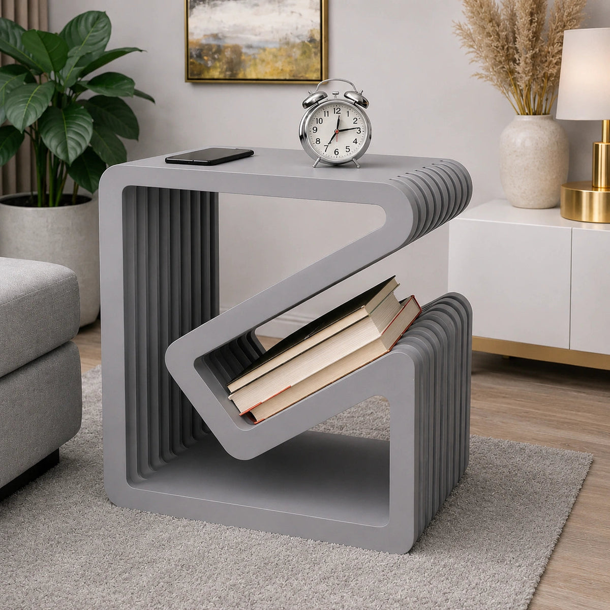 Nightstand Solid Wood Bedside Table with Magazine Shelf