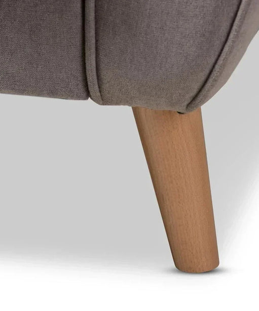 Baxton Straight Line Sofa Set in Suede - Oak Inside