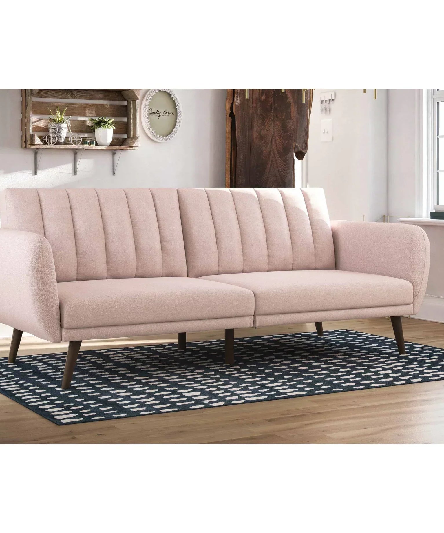 Brittan Luxury Mid-Century Sofa In Suede