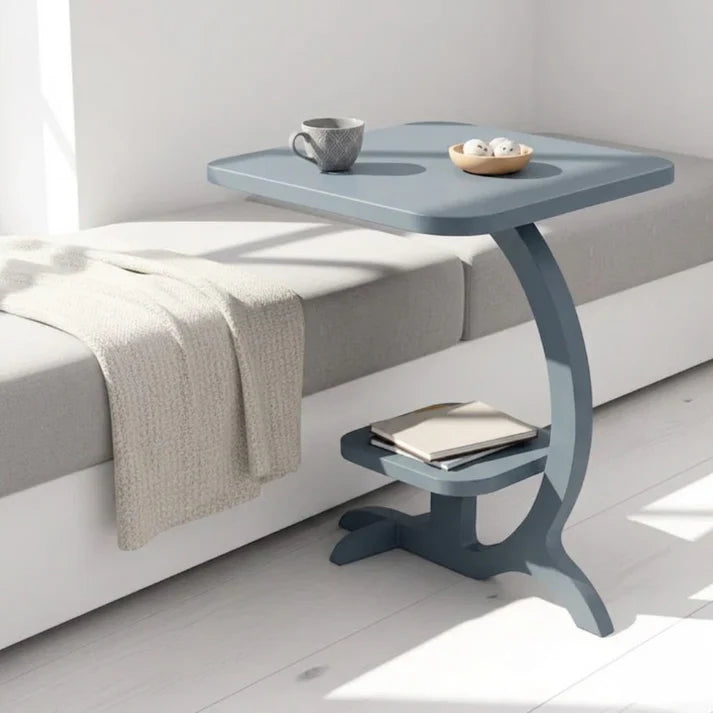 PrimeLuxeC Shaped Solid Wooden Side Table