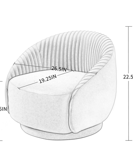 Barrel Arm Chair Embossing Fleece Upholstered Accent Sofa Chair - Oak Inside