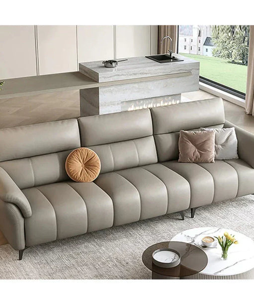 Candy Premium Modern Sofa Set in Off White Leatherette