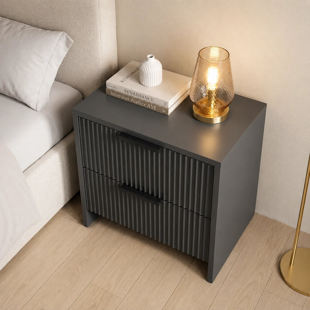 Prestige Solid Wood Side Table with Storage Cabinet
