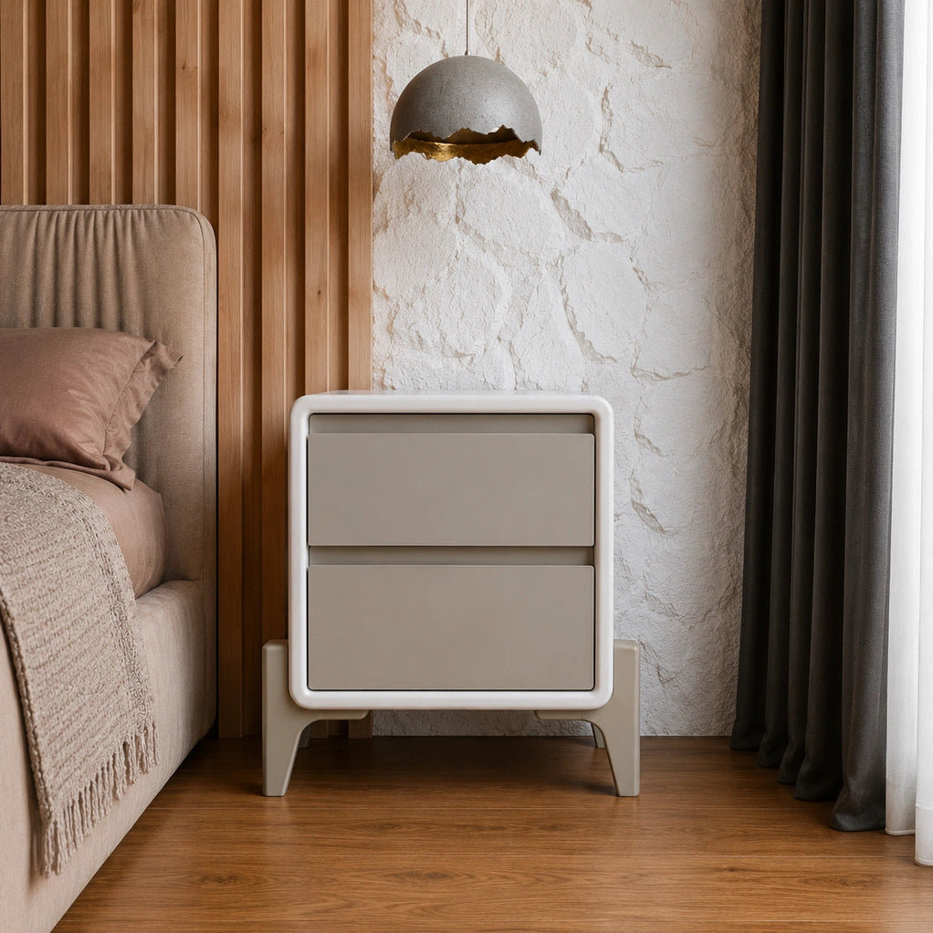 Regal Dual Tone Solid Wood Bedside Table