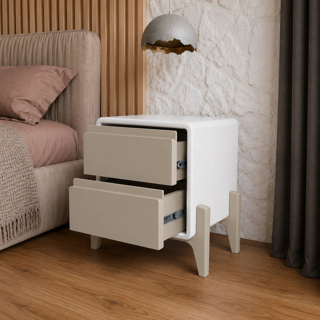 Regal Dual Tone Solid Wood Bedside Table