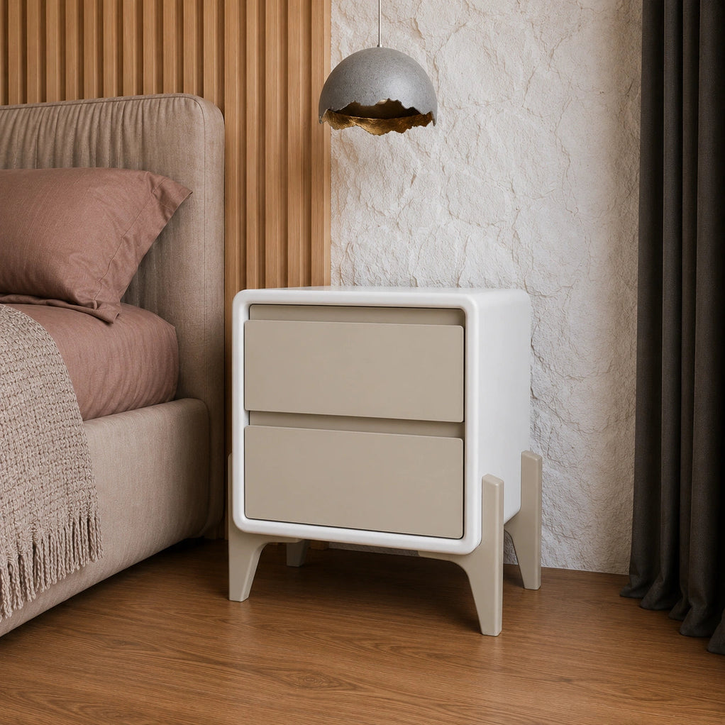 Regal Dual Tone Solid Wood Bedside Table