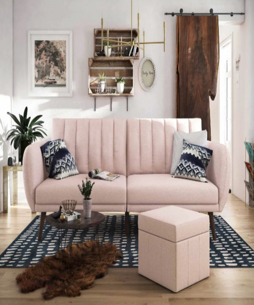 Brittan Luxury Mid-Century Sofa In Suede