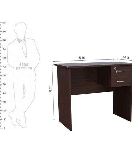 Saucy Study Table in Wenge Color - Oak Inside