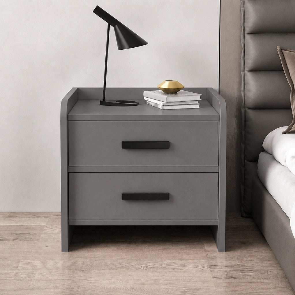 Windsor Solid Wood Bedside Table with 2 Drawers Storage