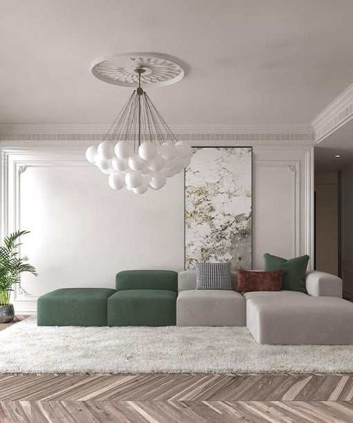 Monaco Luxury Sectional Sofa in Suede