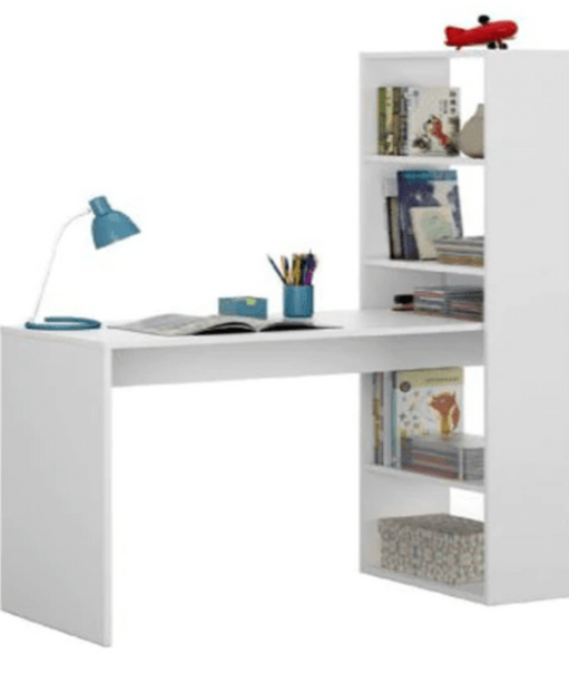 Dollar Study Table in White Colour - Oak Inside