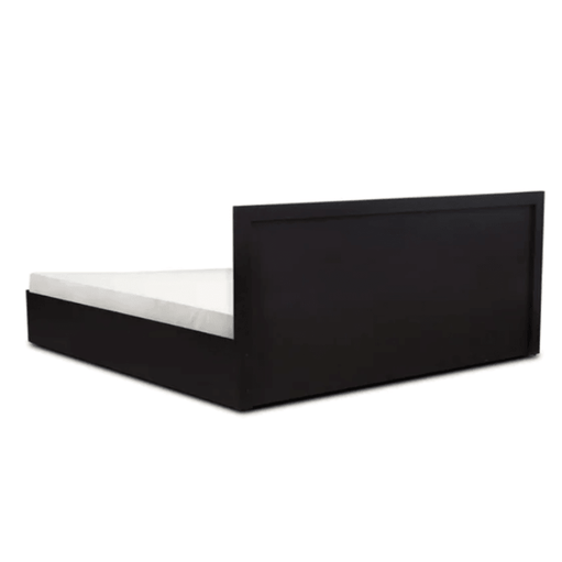 Axis Wooden Bed with Storage in Brown Matte Finish - Oak Inside