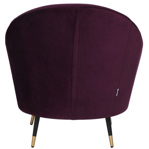 Mariana Velvet Finish Barrel Chair with Foot Stool in Wine Colour