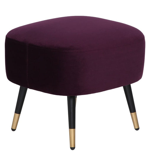 Mariana Velvet Finish Barrel Chair with Foot Stool in Wine Colour