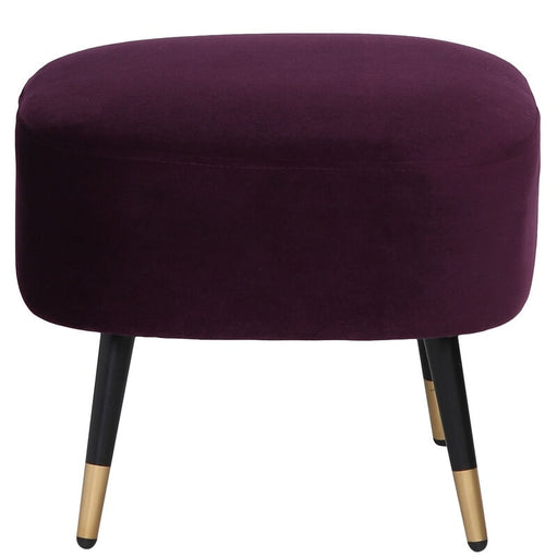 Mariana Velvet Finish Barrel Chair with Foot Stool in Wine Colour