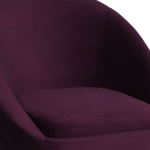 Mariana Velvet Finish Barrel Chair with Foot Stool in Wine Colour