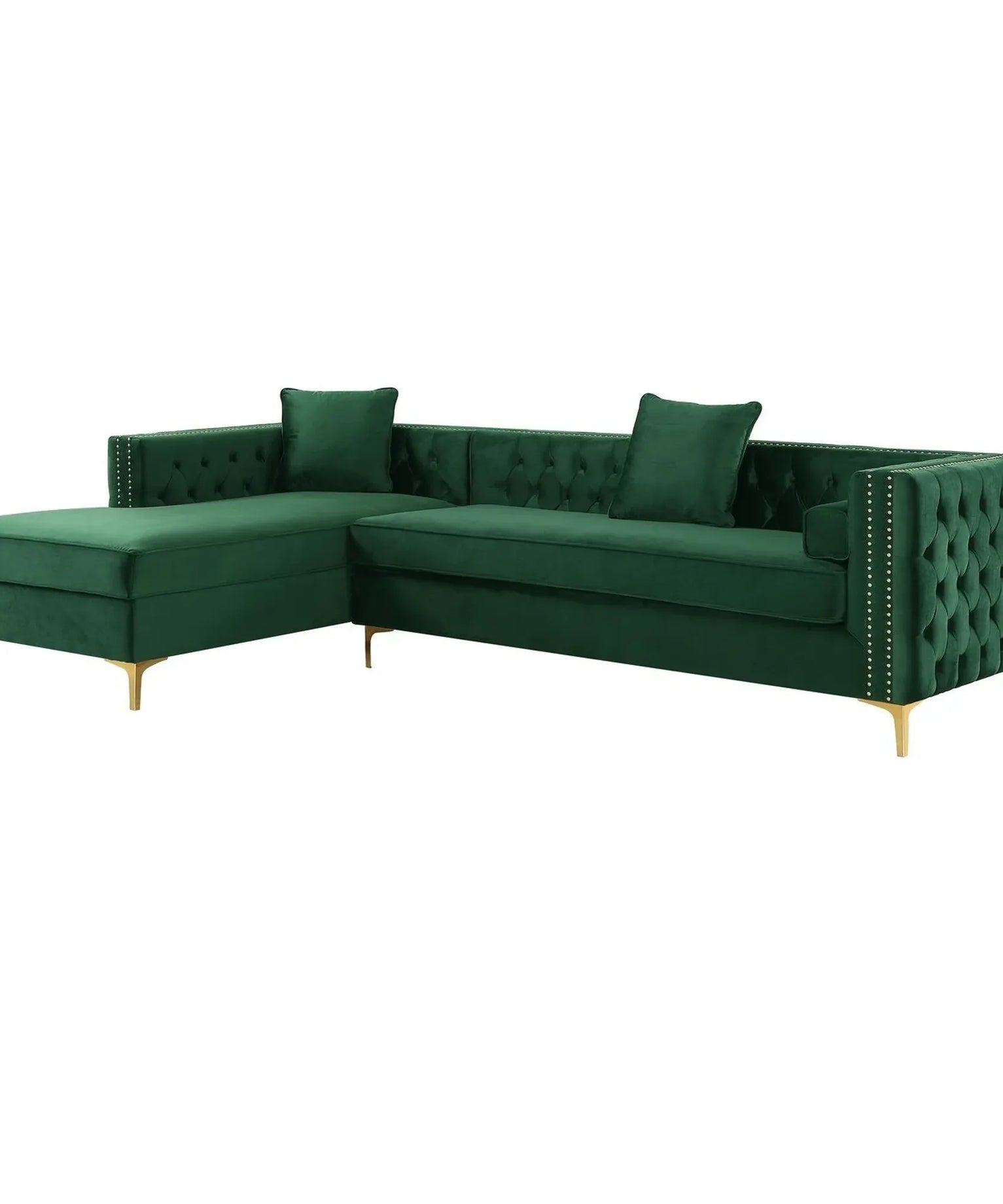 Orzo Luxury Chesterfield Sectional Sofa in Suede