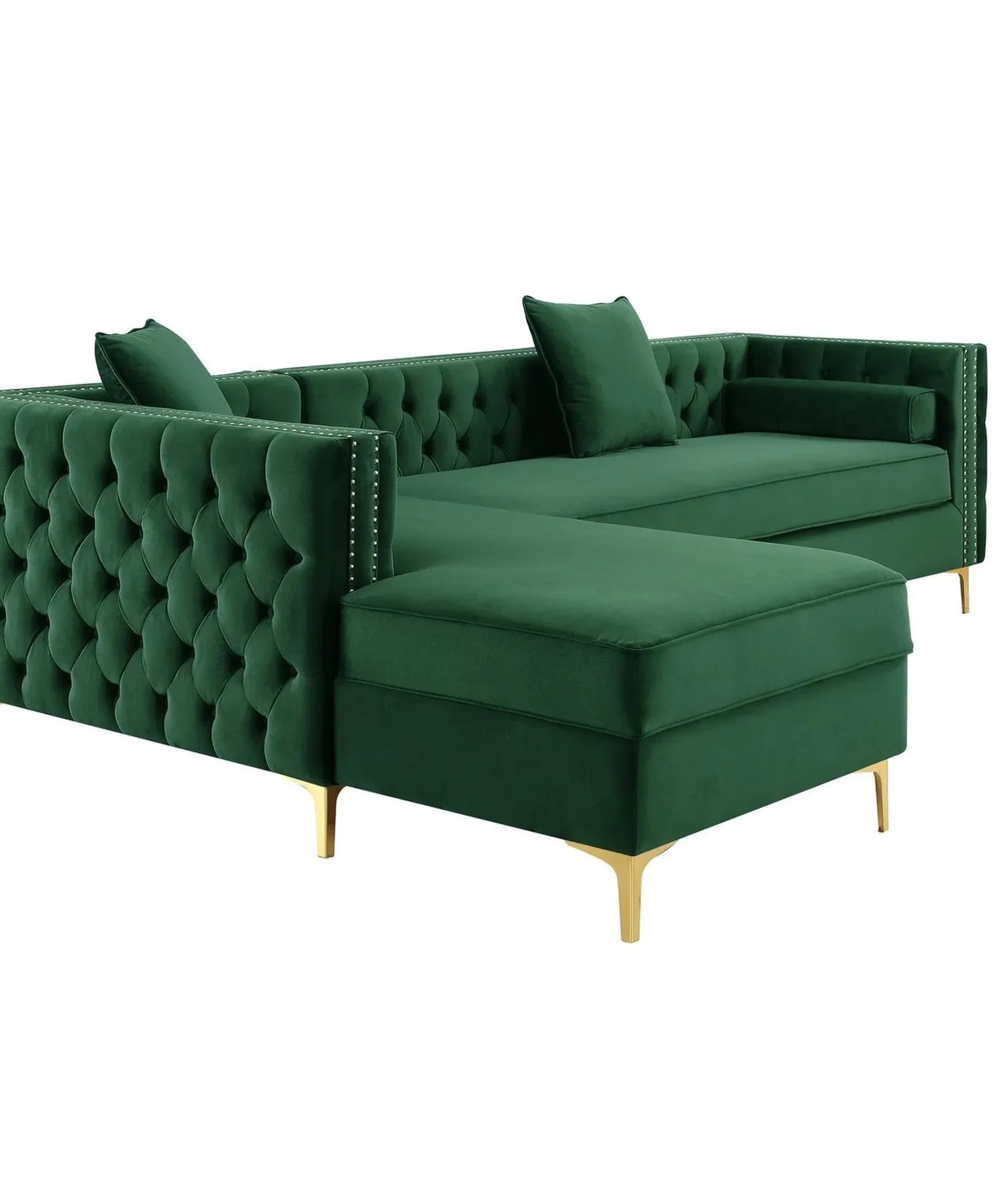 Orzo Luxury Chesterfield Sectional Sofa in Suede
