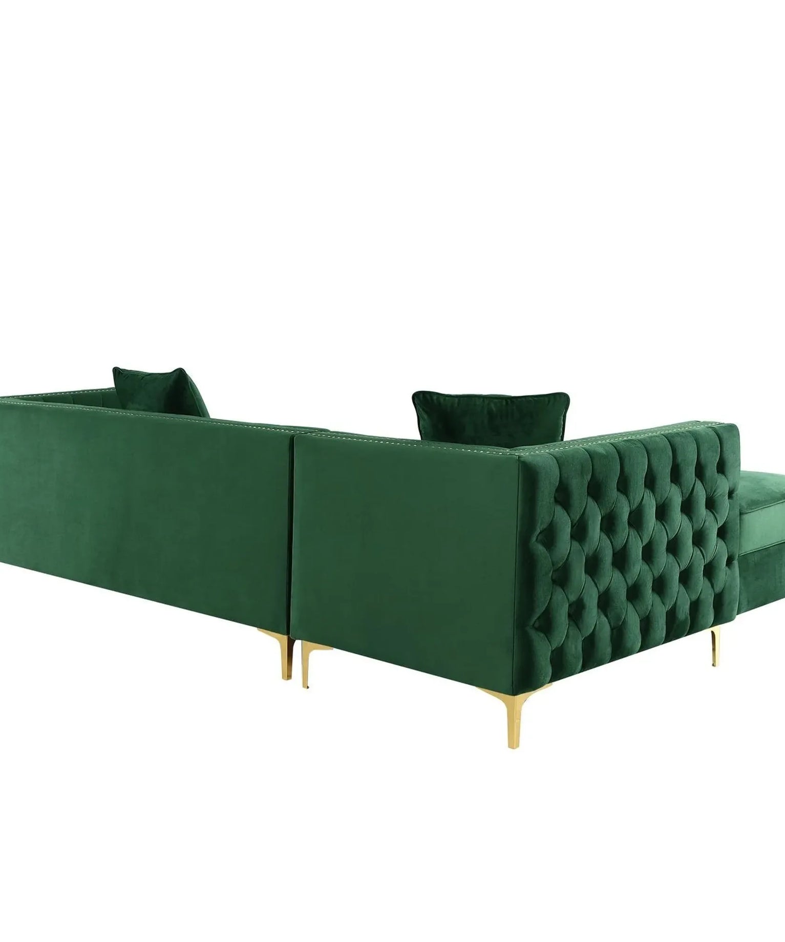 Orzo Luxury Chesterfield Sectional Sofa in Suede