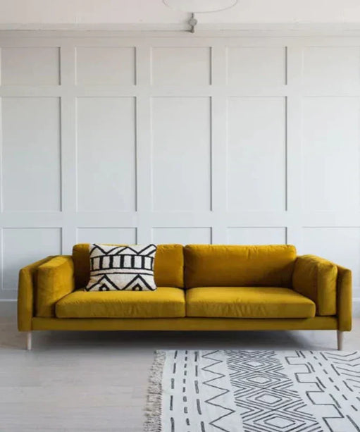 Eva Luxury Mid-Century Sofa In Suede
