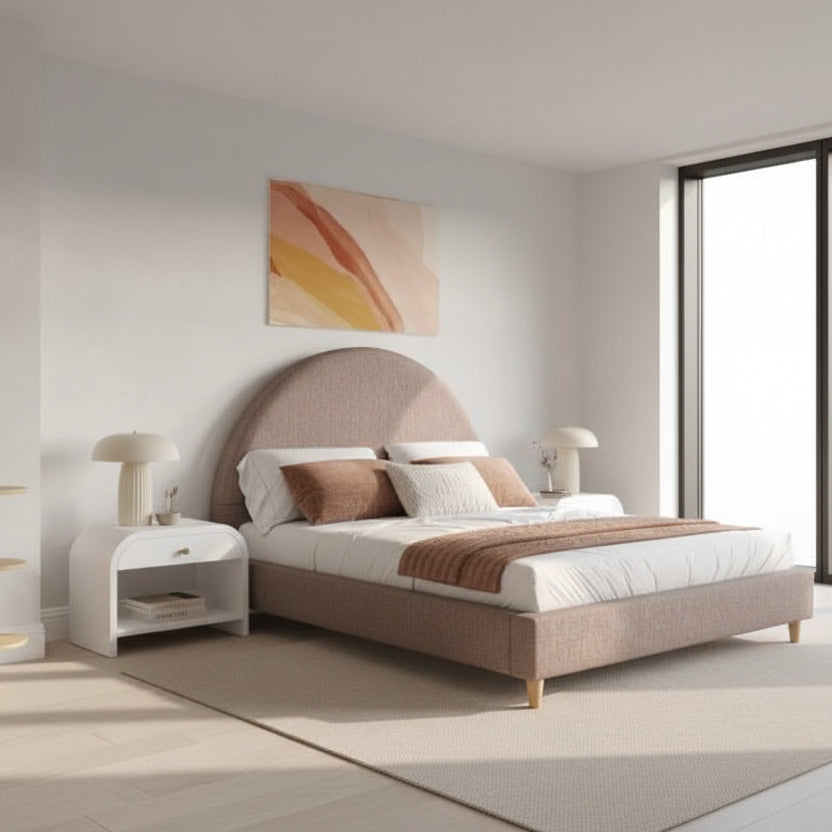 Half Moon Upholsherd Bed