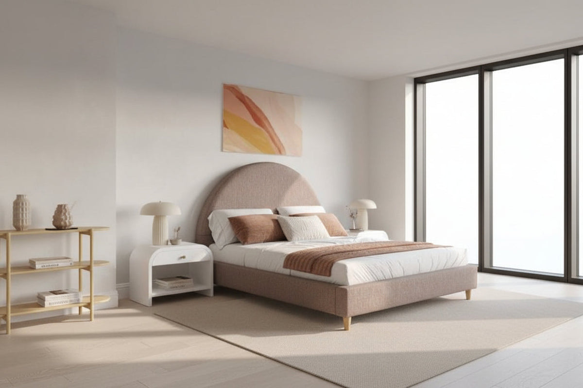Half Moon Upholsherd Bed