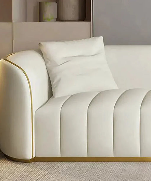 Ibiza Upholstered Sofa Set in White Suede