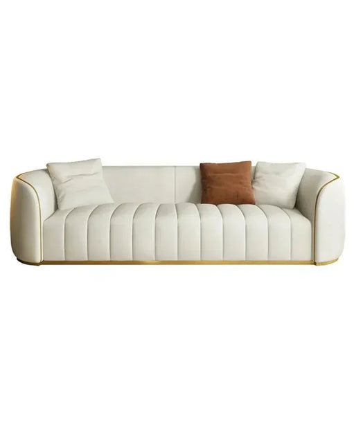 Ibiza Upholstered Sofa Set in White Suede