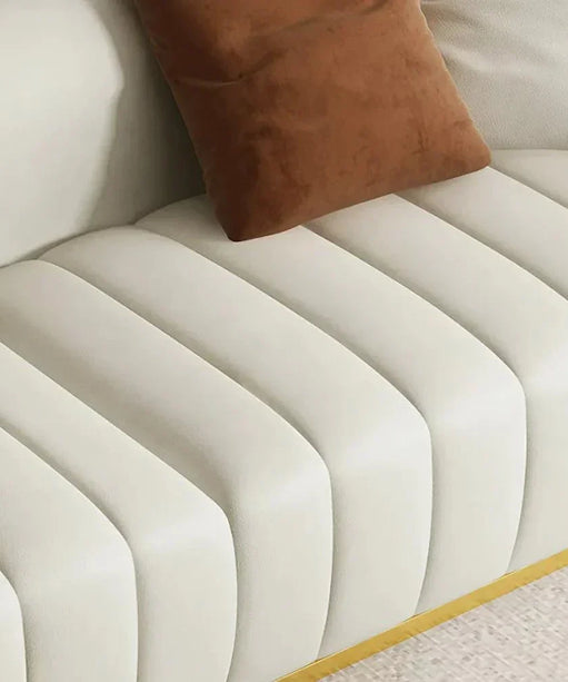 Ibiza Upholstered Sofa Set in White Suede