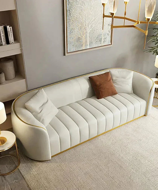 Ibiza Upholstered Sofa Set in White Suede