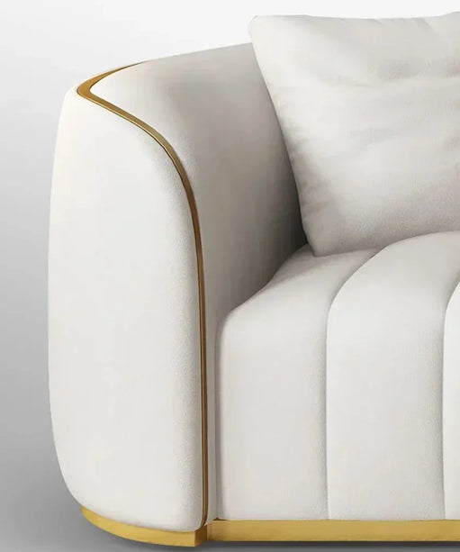 Ibiza Upholstered Sofa Set in White Suede