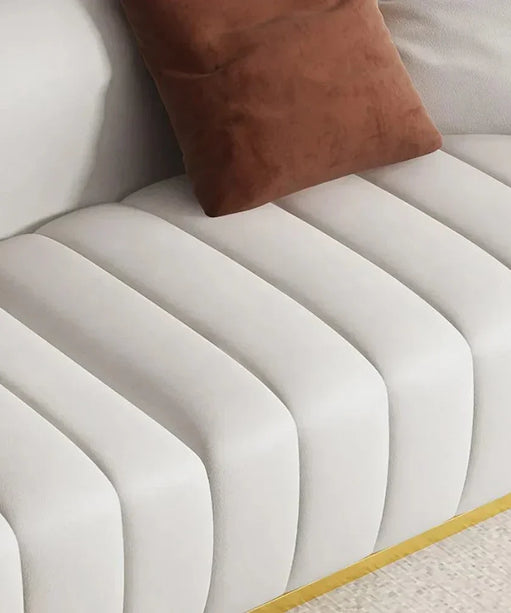 Ibiza Upholstered Sofa Set in White Suede