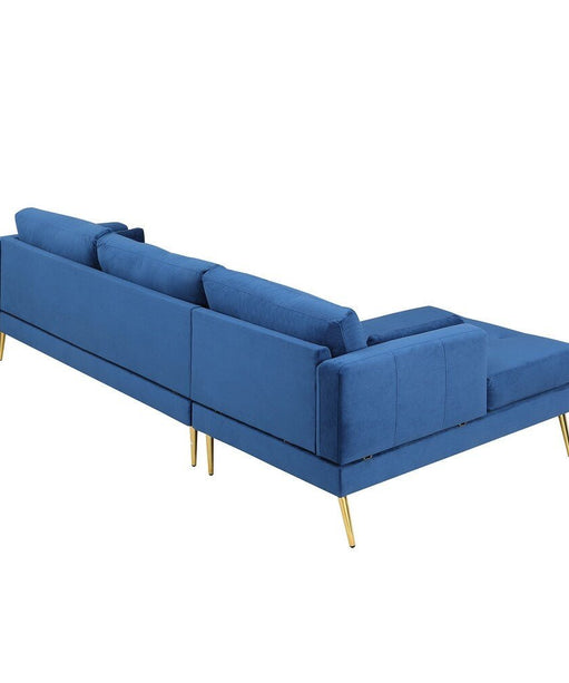 Volly High Back Couch Mid-century Suede SS Legs Chaise Sofa - Oak Inside