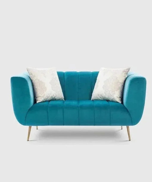 Peppermint Straight Line Sofa Set in Blue - Oak Inside