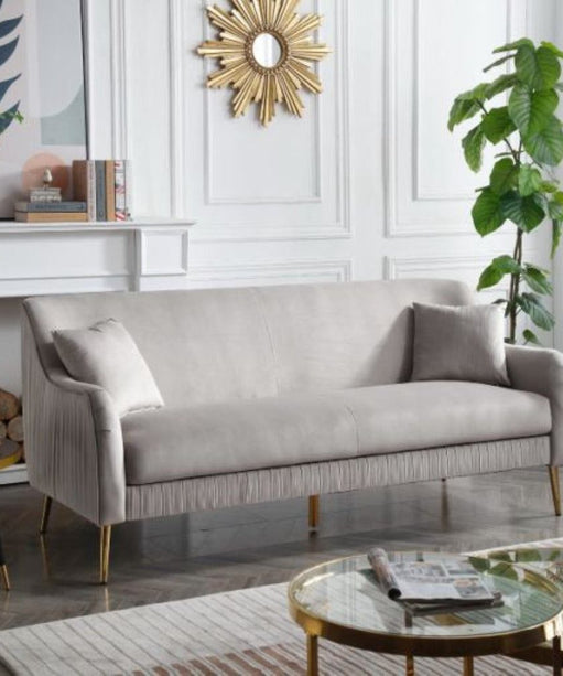 Tesla Straight Line Sofa Set in Grey - Oak Inside