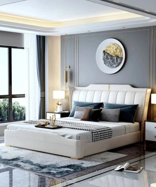 Superb Luxury Upholstered Bed In Leatherette