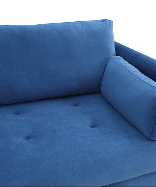 Volly High Back Couch Mid-century Suede SS Legs Chaise Sofa - Oak Inside