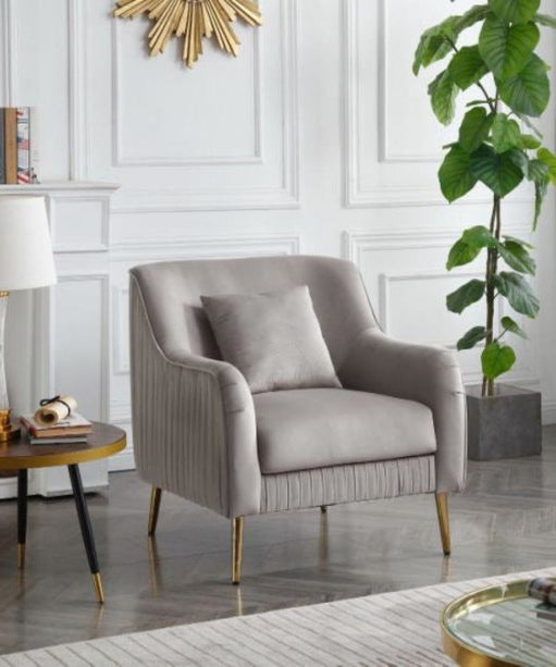 Tesla Straight Line Sofa Set in Grey - Oak Inside